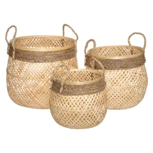 Yanis round basket natural bamboo durable storage