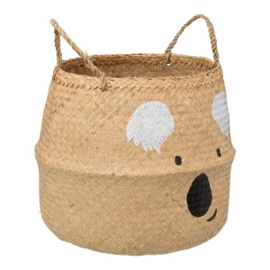 KOALA Foldable Basket | Reed & Acrylic Paint | 35x35x38cm