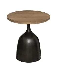 Mathis Totem Side Table - Stylish Black MDF and Iron