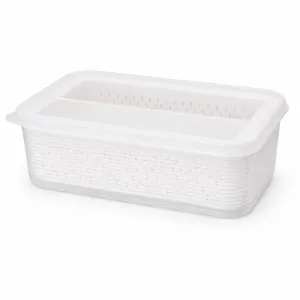 Fridge Organizer with Dual Strainer Compartments