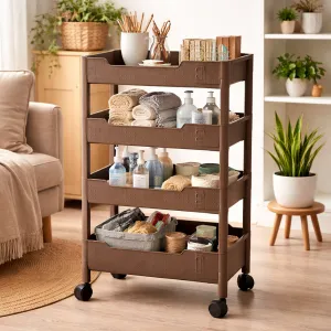 4-Tier Storage Trolley with Wheels