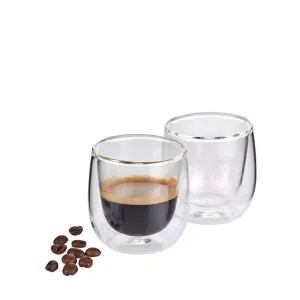Bialetti BIADBW014 Double-Wall Verona Glass Cups 80ml Set of 2