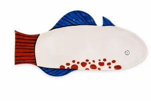 Handmade Ceramic Fish Serving Plate â€“ 48 Ã— 21 cm