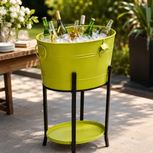 Metal Ice Bucket Oval with Stand â€“ 40 Ã— 30 cm