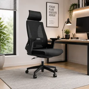 Mesh Office Chair with Adjustable Headrest