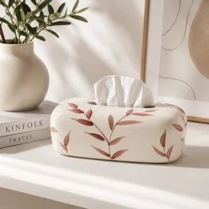 Porcelain Tissue Box with Leaf Design â€“ 22Ã—13Ã—6.5 cm