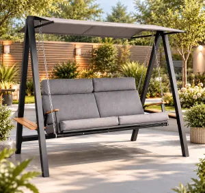 Outdoor Garden Swing with Canopy â€“ Steel Frame