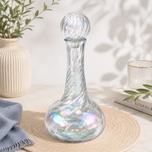 Handmade Twisted Glass Carafe with Pearl Stopper â€“ 20 cm