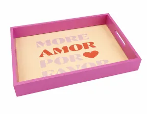 Rectangular Tray 38 Ã— 25 cm with Pink Border â€“ Plexi Inner Top