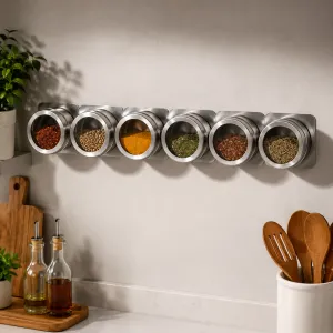 SET OF 6 MAGNETIC SPICE JAR RACK â€“ 100ML