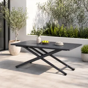 ADJUSTABLE ALUMINUM OUTDOOR TABLE 140Ã—70 CM