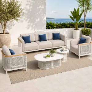 LUXURY OUTDOOR SET 3+1+1 WITH 2 TABLES