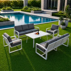 Modern Aluminum Outdoor Lounge Set â€“ 8 Persons