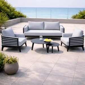 Outdoor Sofa Set 3+1+1 with 2 Tables â€“ Aluminum Frame