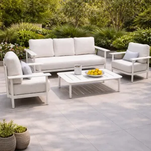 Modern Outdoor Sofa Set 3+1+1 with Table â€“ Aluminum Frame
