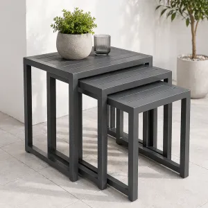 Aluminum 3-Piece Nesting Coffee Table Set White