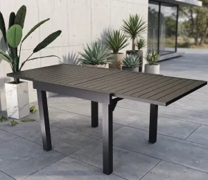 Extendable Aluminum Dining Table, Dark Grey