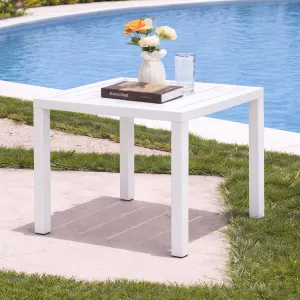 Aluminum Outdoor Side Table Square 50 x 50 x 44 cm Dark Grey