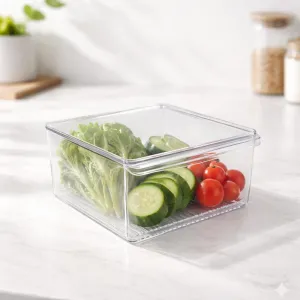 Clear Multipurpose Storage Organizer with Lid Stackable Plastic