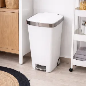 45L Plastic Pedal Bin Hands-Free Trash Can Durable Modern Design