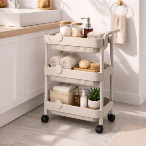 Multi-Use Trolley, 3 or 4 Shelves with Wheels, 44x29x80 and 44x29x97 cm