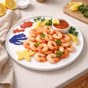 Handmade Glazed Ceramic Seafood Serving Platter 45 cm