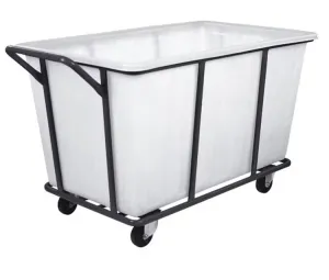 Plastic Laundry Cart Wheeled Trolley 360Â° Rotating Silent Wheels Blue