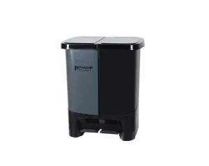 2-Compartment Plastic Recycling Bin 40L Foot Pedal