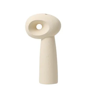 Ceramic Single Eye Bottle Vase - White Modern Decorative Accent