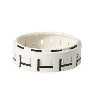 Black and White Decorative Bowl Modern Ceramic Entryway Organizer