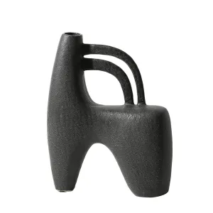 Geometric Alphabet Black Ornament Vase Modern Abstract Decor