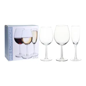 18-Piece Wine and Champagne Glass Set - Perfect for Entertaining