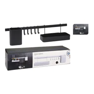 Kitchen Organizer 8-Piece Black Metal Set