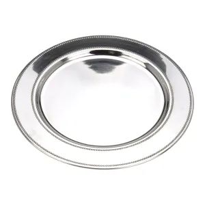 Decorated Plate with Embossed Design, Metal Finish
