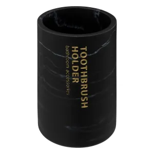 TOOTHBRUSH HOLDER LEA Polyresin Black