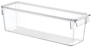 Tall Clear Organizer with Lid, Modern Acrylic Storage