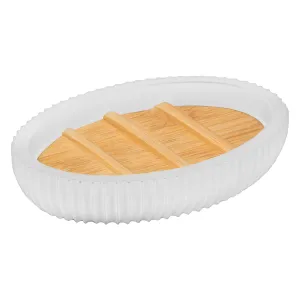 SOAP DISH MODERN - Bamboo Base and Polyresin Body