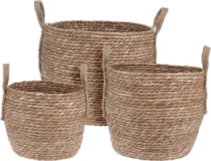 Round Wicker Basket for Multi-purpose Storage