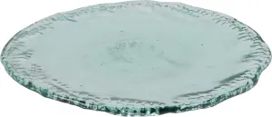 Recycled Glass Round Serving Platter 38 cm Transparent