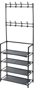 Clothing Rack with Storage Shelves & Hooks