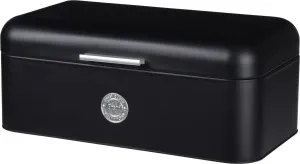 Bread Bin Metal, Elegant Black, Corrosion Protection, 42x22x16 cm