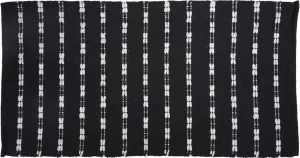 Black Cotton Rug with White Details, 70 x 140 cm