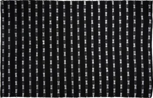 Cotton Rug with Black and White Details, 120x180 cm
