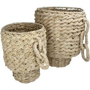 Basket Corn Leaf Natural Set of 2 Pcs