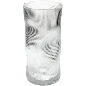Stripe Glass Vase Clear - Elegant Home Decor