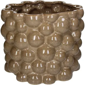 Stoneware Planter Vase Taupe 29.5x24.5cm