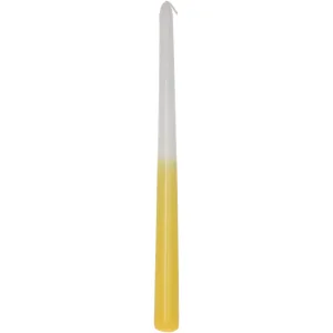 Candle Dip Dye Wax - Trendy Yellow and White Wax Candle, Set of 4