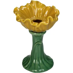 Vase Poppy Fine Earthenware, Yellow Ceramic Flower Vase