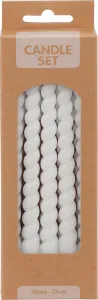 Twisted Candles Set of 10 - Variety Colors, Paraffin/Wax