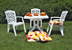 Victoria Armchair - Vintage White Plastic Chair with Arms